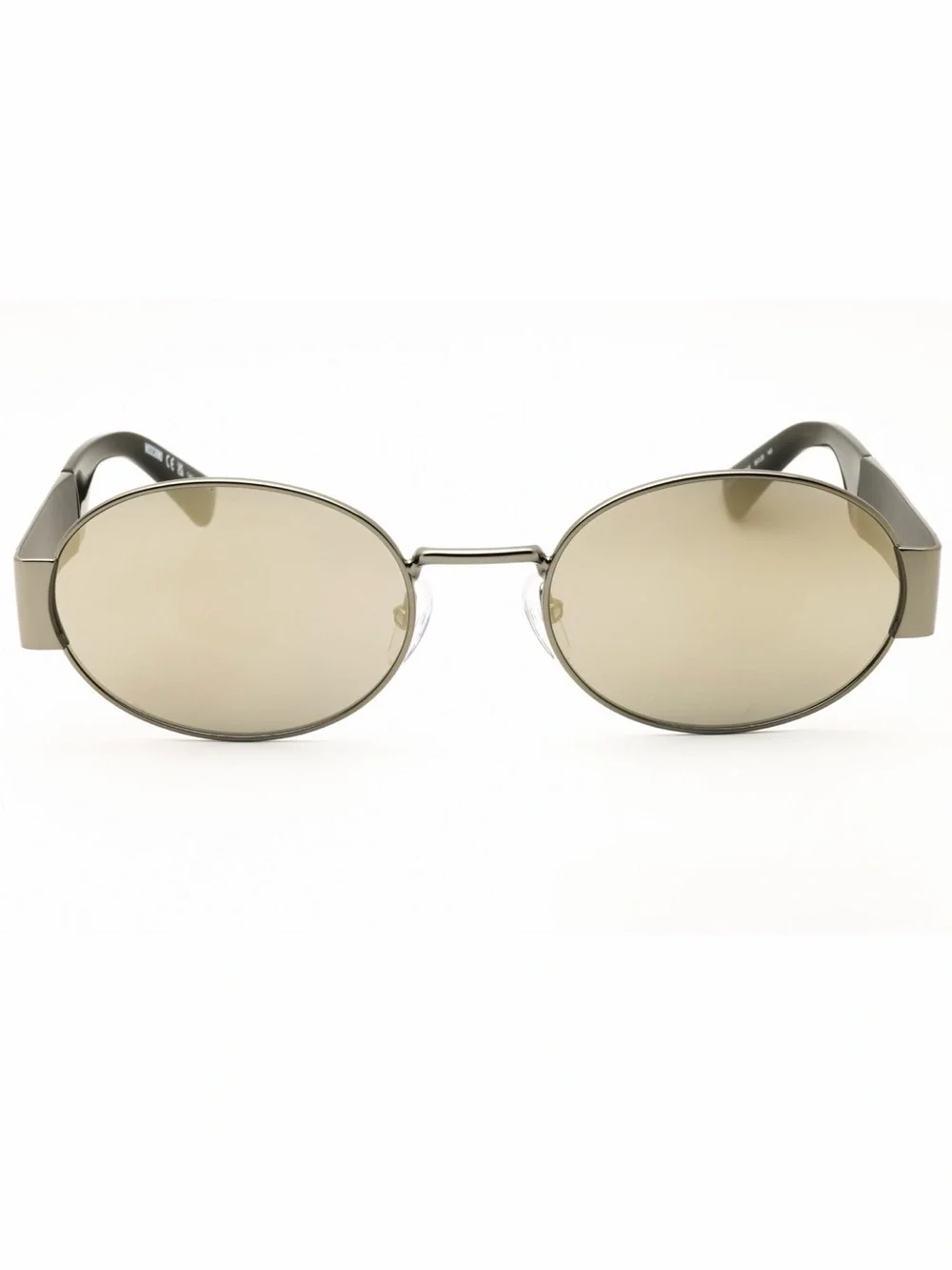 New Moschino MOS185/S 06LBUE Silver Mirrored Oval Sunglasses for Women Authentic